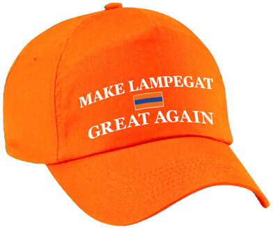 Bellatio Decorations Carnaval verkleed pet - oranje - Make Lampegat Great Again - Eindhoven - volwassenen