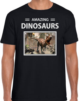 Bellatio Decorations Carnotaurus dinosaurus t-shirt met dieren foto amazing dinosaurs zwart voor heren