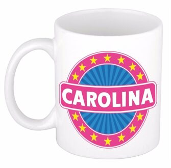 Bellatio Decorations Carolina naam koffie mok / beker 300 ml - namen mokken Multikleur