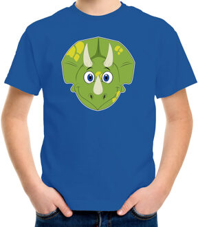Bellatio Decorations Cartoon dino t-shirt blauw voor jongens en meisjes - Cartoon dieren t-shirts kinderen - One size;;;;;