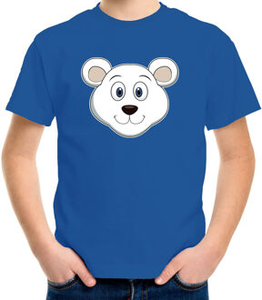 Bellatio Decorations Cartoon ijsbeer t-shirt blauw voor jongens en meisjes - Cartoon dieren t-shirts kinderen L (146-152)