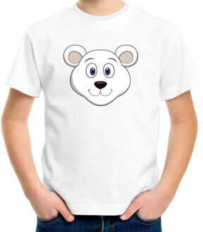 Bellatio Decorations Cartoon ijsbeer t-shirt wit voor jongens en meisjes - Cartoon dieren t-shirts kinderen L (146-152)