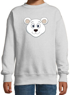 Bellatio Decorations Cartoon ijsbeer trui grijs voor jongens en meisjes - Cartoon dieren sweater kinderen 12-13 jaar (152/164)