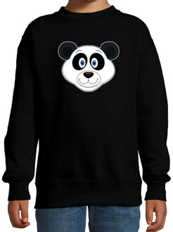 Bellatio Decorations Cartoon panda trui zwart voor jongens en meisjes - Cartoon dieren sweater kinderen 12-13 jaar (152/164)