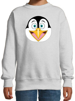 Bellatio Decorations Cartoon pinguin trui grijs voor jongens en meisjes - Cartoon dieren sweater kinderen