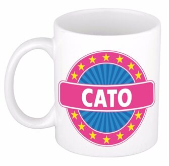 Bellatio Decorations Cato naam koffie mok / beker 300 ml - namen mokken Multikleur