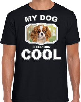 Bellatio Decorations Charles spaniel honden t-shirt my dog is serious cool zwart - heren - Cavalier king charles-spaniels liefhebber cadeau shirt 2XL