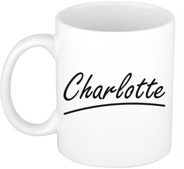 Bellatio Decorations Charlotte voornaam kado beker / mok sierlijke letters - gepersonaliseerde mok met naam - Naam mokken Multikleur