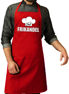 Bellatio Decorations Chef frikandel schort / keukenschort rood heren