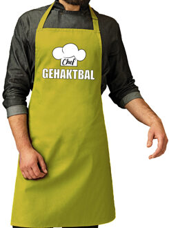 Bellatio Decorations Chef Gehaktbal keukenschort - groen - voor heren - kookschort - gehaktballen maken