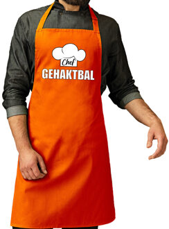 Bellatio Decorations Chef gehaktbal schort / keukenschort oranje heren - Koningsdag/ Nederland/ EK/ WK