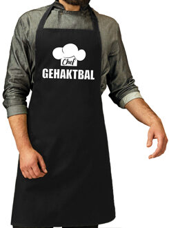 Bellatio Decorations Chef gehaktbal schort / keukenschort zwart heren