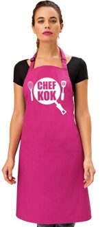 Bellatio Decorations Chef kok - barbeque schort - keukenschort - roze - voor dames - bbq schorten - cadeau