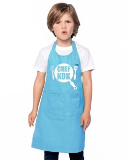 Bellatio Decorations Chef kok keukenschort blauw kinderen
