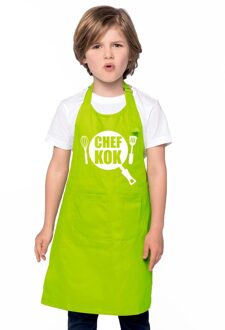 Bellatio Decorations Chef kok keukenschort - rood - voor kinderen - polyester - one size
