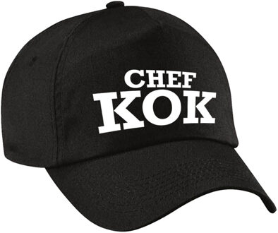 Bellatio Decorations Chef kok verkleed pet zwart voor dames en heren - chef kok baseball cap - carnaval verkleedaccessoire voor kostuum