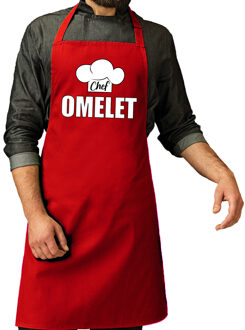 Bellatio Decorations Chef omelet schort / keukenschort rood heren