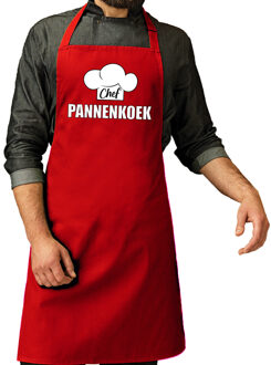 Bellatio Decorations Chef pannenkoek keukenschort - rood - voor heren - kookschorten - keuken - Koningsdag