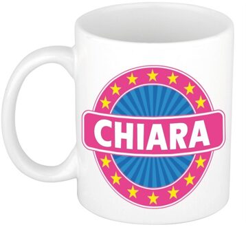 Bellatio Decorations Chiara voornaam koffiemok - beker - wit/roze - 300 ml - Cadeau - Dames - Collega - Moederdag Multi