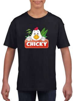 Bellatio Decorations Chicky de kip t-shirt zwart voor kinderen - unisex - kippen shirt L (146-152)