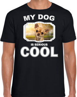 Bellatio Decorations Chihuahua honden t-shirt my dog is serious cool zwart - heren - Chihuahuas liefhebber cadeau shirt 2XL