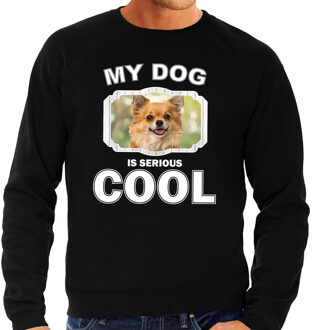 Bellatio Decorations Chihuahua honden trui / sweater my dog is serious cool zwart - heren - Chihuahuas liefhebber cadeau sweaters 2XL