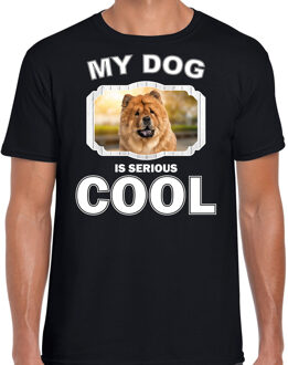 Bellatio Decorations Chow Chow honden t-shirt my dog is serious cool zwart - heren - Chow Chows liefhebber cadeau shirt 2XL