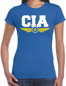 Bellatio Decorations CIA agent tekst t-shirt blauw voor dames 2XL