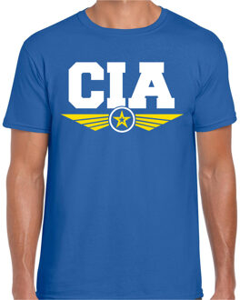 Bellatio Decorations CIA agent tekst t-shirt blauw voor heren