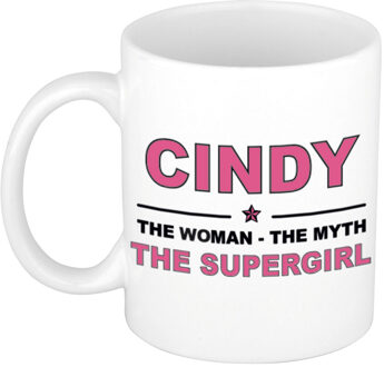 Bellatio Decorations Cindy The woman, The myth the supergirl collega kado mokken/bekers 300 ml Oudroze