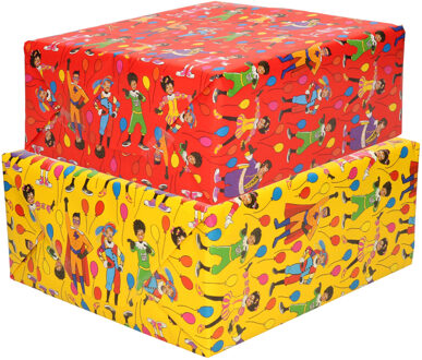 Bellatio Decorations Club van Sinterklaas inpakpapier - 6x rollen - 2 kleuren - 200 x 70 cm - pakjesavond