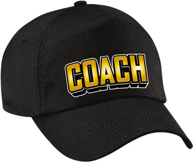 Bellatio Decorations Coach verkleed pet - zwart/goud - unisex - volwassenen - sport trainer/carnaval outfit