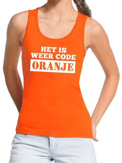 Bellatio Decorations Code Oranje mouwloos shirt / tanktop oranje dames L - Feestshirts