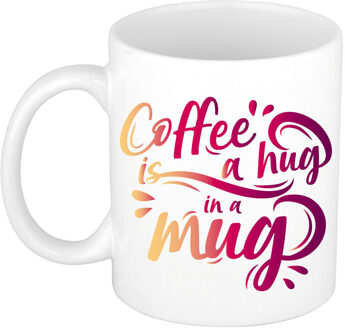 Bellatio Decorations Coffee hug in a mug cadeau mok / beker wit voor koffieliefhebber - feest mokken