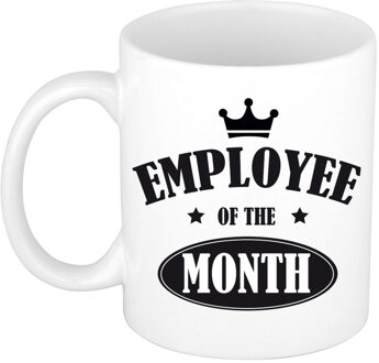 Bellatio Decorations Collega cadeau koffiemok - beker - Employee of the month - werknemer van de maand - wit - personeel