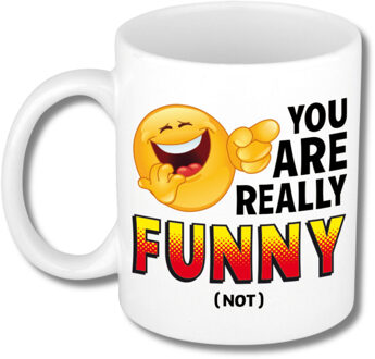 Bellatio Decorations Collega Cadeau Koffiemok - wit - You are really funny - 300 ml - Kantoorhumor serie