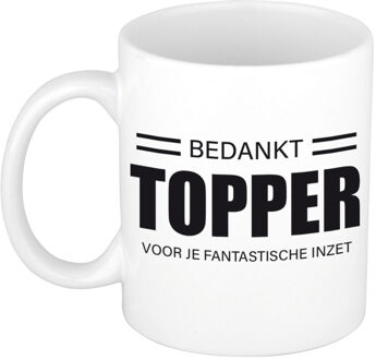 Bellatio Decorations Collega cadeau mok / beker bedankt topper voor je fantastische inzet afscheid/pensioen kado - feest mokken Multikleur