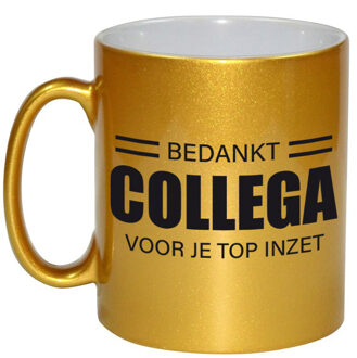 Bellatio Decorations Collega cadeau mok / beker goud bedankt collega voor je top inzet - feest mokken Goudkleurig