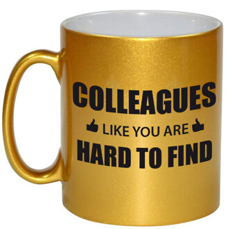 Bellatio Decorations Collega cadeau mok / beker goud colleagues like you are hard to find