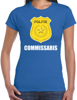 Bellatio Decorations Commissaris politie embleem carnaval t-shirt blauw voor dames