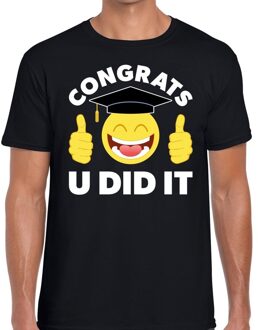 Bellatio Decorations Congrats U did it t-shirt geslaagd / afgestudeerd zwart heren XL