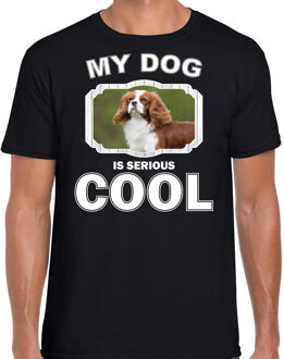 Bellatio Decorations Coole spaniel honden t-shirt my dog is serious cool zwart - heren - spaniels liefhebber cadeau shirt 2XL