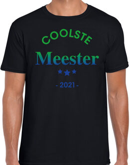 Bellatio Decorations Coolste meester 2021 cadeau t-shirt zwart heren 2XL