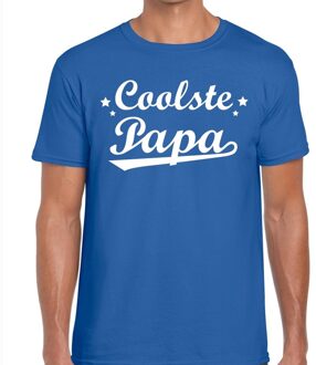 Bellatio Decorations Coolste papa cadeau t-shirt blauw voor heren S