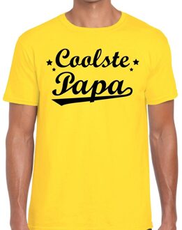 Bellatio Decorations Coolste papa cadeau t-shirt geel voor heren 2XL