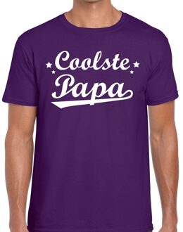 Bellatio Decorations Coolste papa cadeau t-shirt paars voor heren 2XL