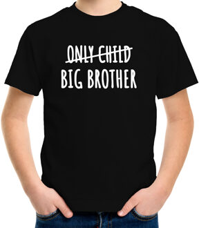 Bellatio Decorations Correctie only child big brother grote broer kado shirt voor jongens / kinderen zwart S (122-128)