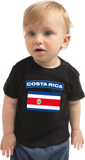 Bellatio Decorations Costarica t-shirt met vlag Costa Rica zwart voor babys 80 (7-12 maanden)
