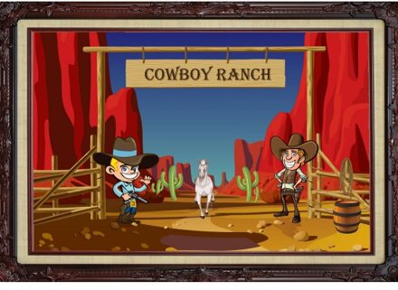 Bellatio Decorations Cowboy ranch deur poster - Feestposters Multikleur