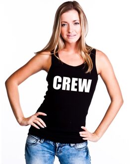 Bellatio Decorations Crew mouwloos shirt zwart voor dames L - Feestshirts